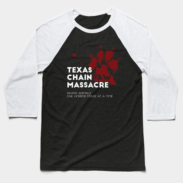 TCPM White Logo Baseball T-Shirt by Texas ChainPaw Massacre